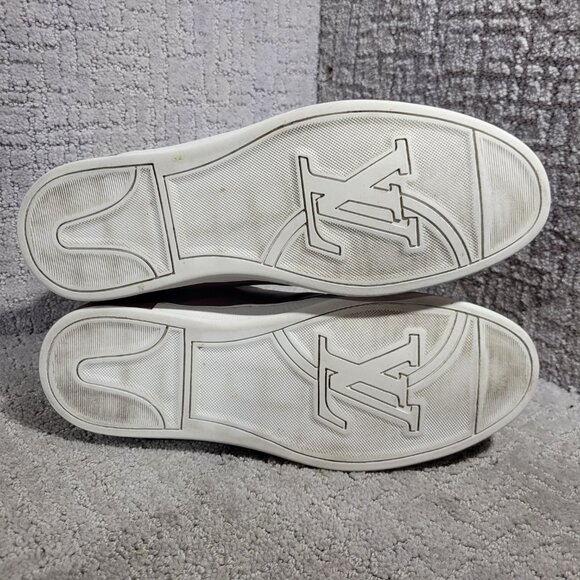 Louis Vuitton Line Zip-Up Monogram Burgundy Boot Sneakers Men's Size EU 44 - Picture 8 of 14